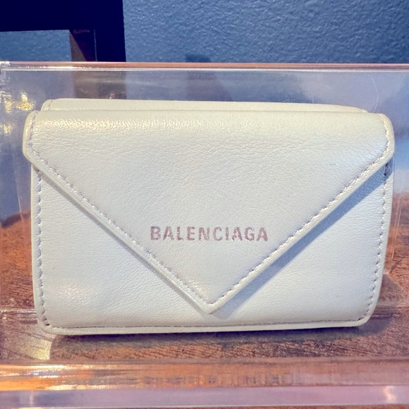 💙BALENCIAGA Baby Blue Mini Wallet-EUC - Picture 1 of 11